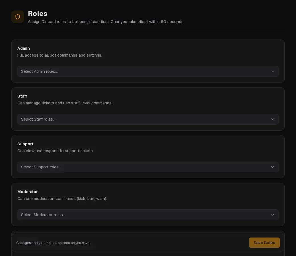 The Roles page.